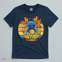 Axolotl Autism Awareness Funny Retro Vintage T-Shirt thumb 5
