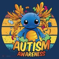 Axolotl Autism Awareness Funny Retro Vintage T-Shirt thumb 7