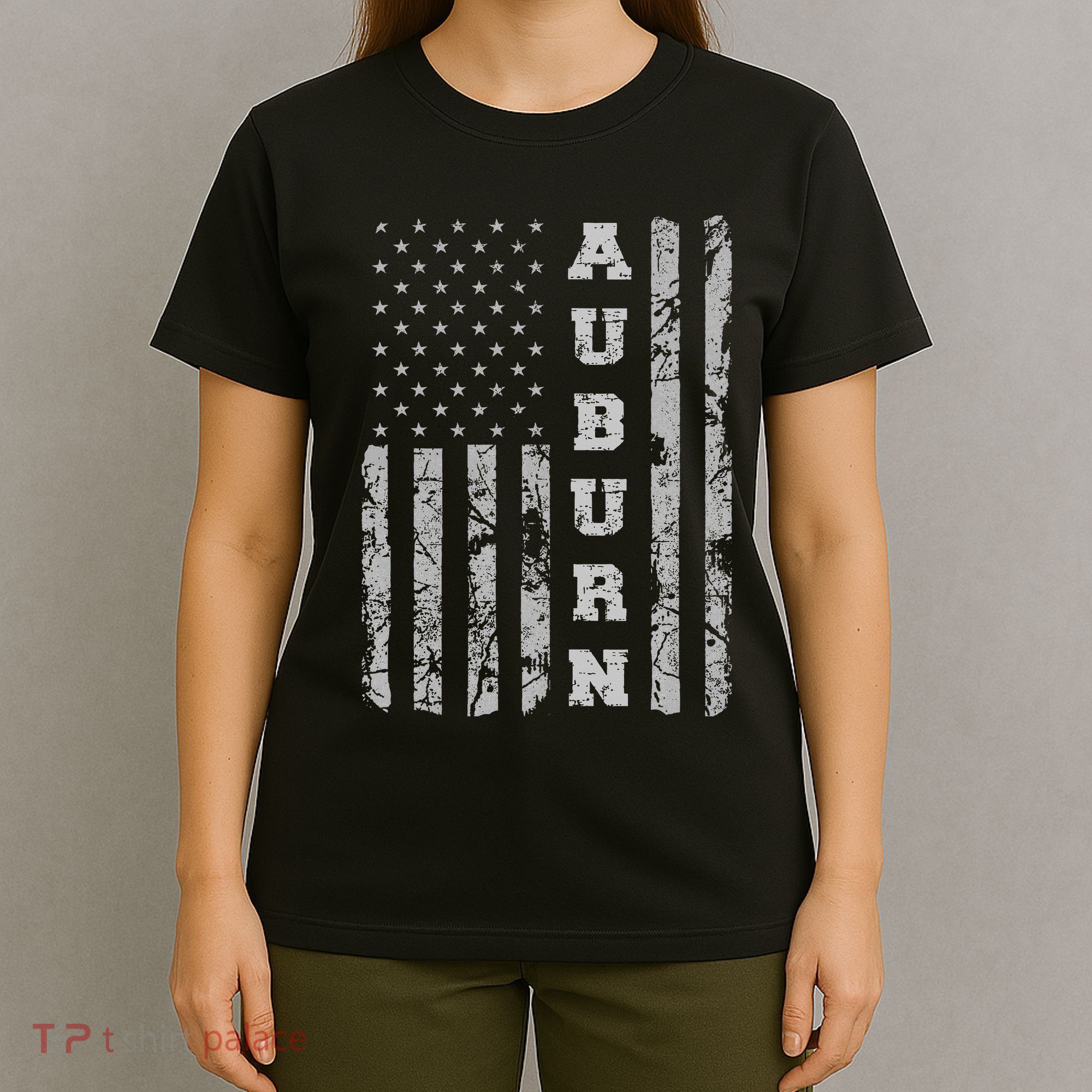 Auburn Alabama American Flag T-Shirt