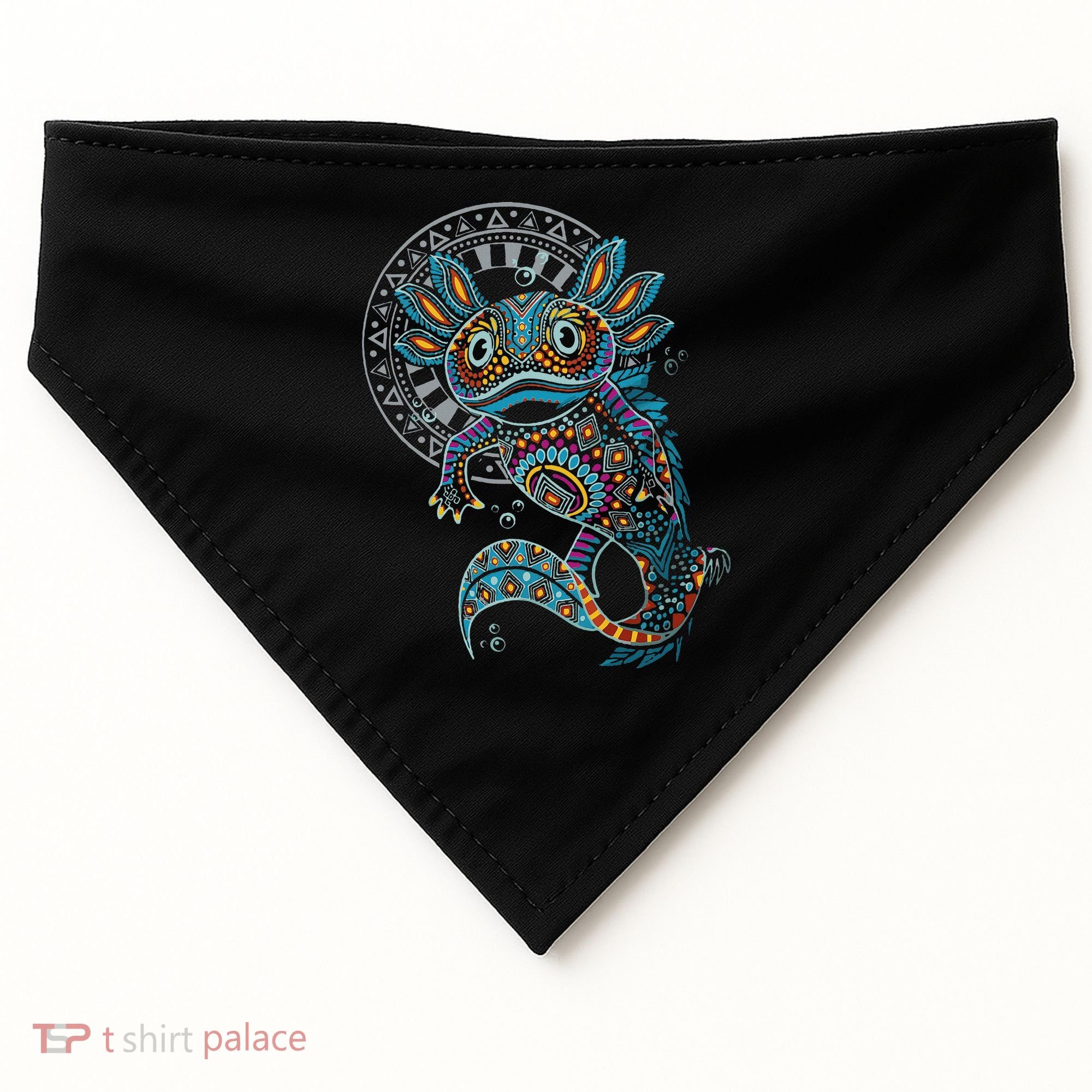 Axolotl Art Aztec Mexico Mexican USA-Made Doggie Bandana