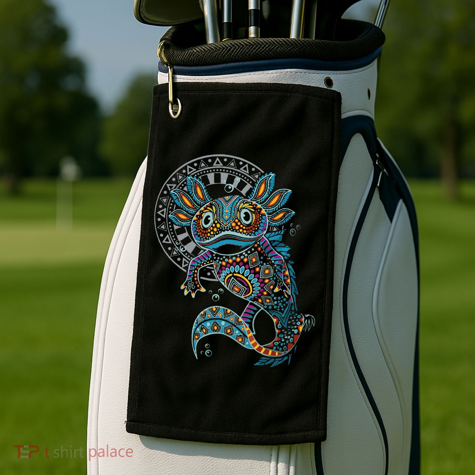 Axolotl Art Aztec Mexico Mexican Golf Towel
