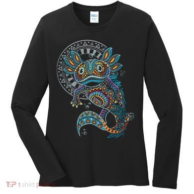 Axolotl Art Aztec Mexico Mexican Women's Long Sleeve Shirt