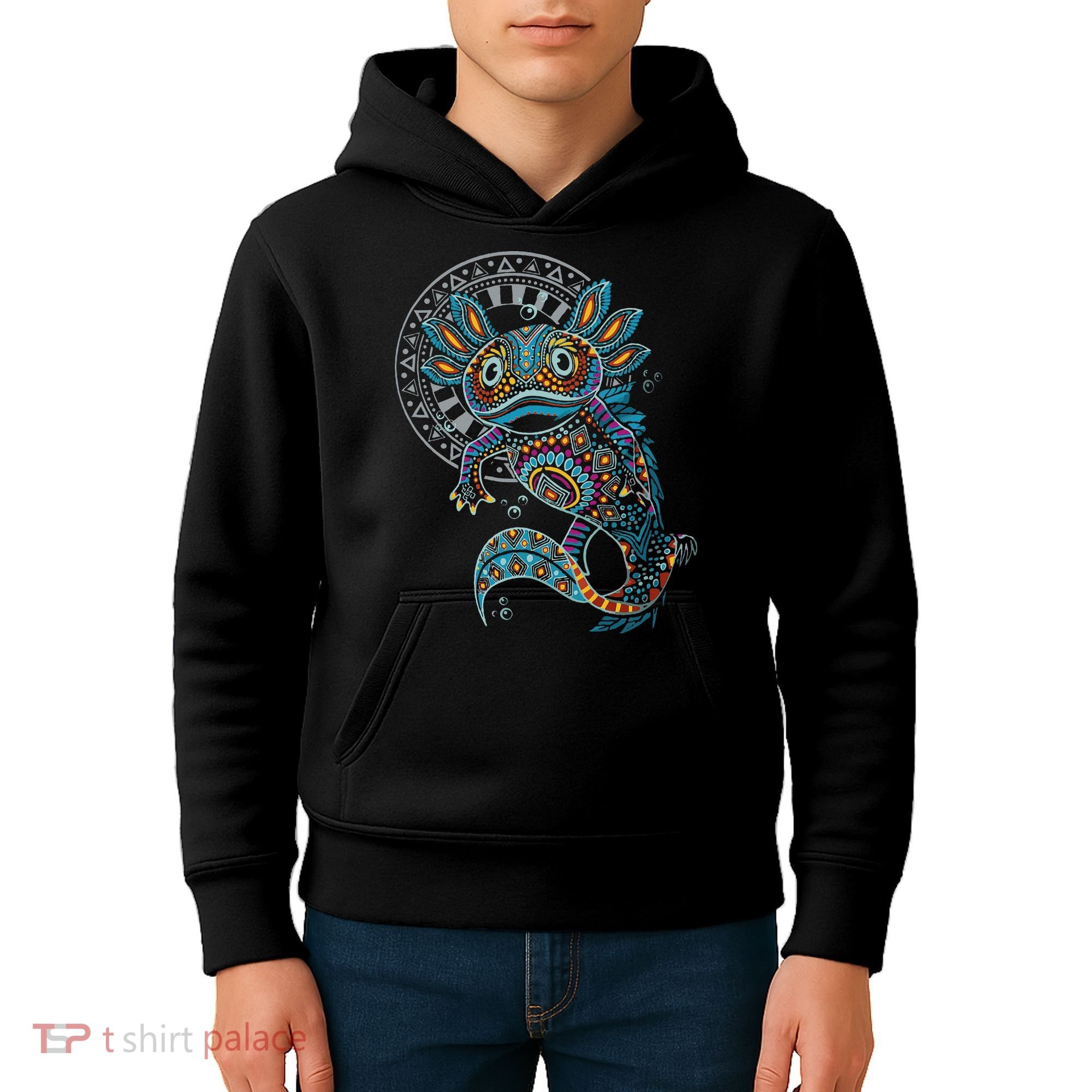 Axolotl Art Aztec Mexico Mexican Kids Hoodie