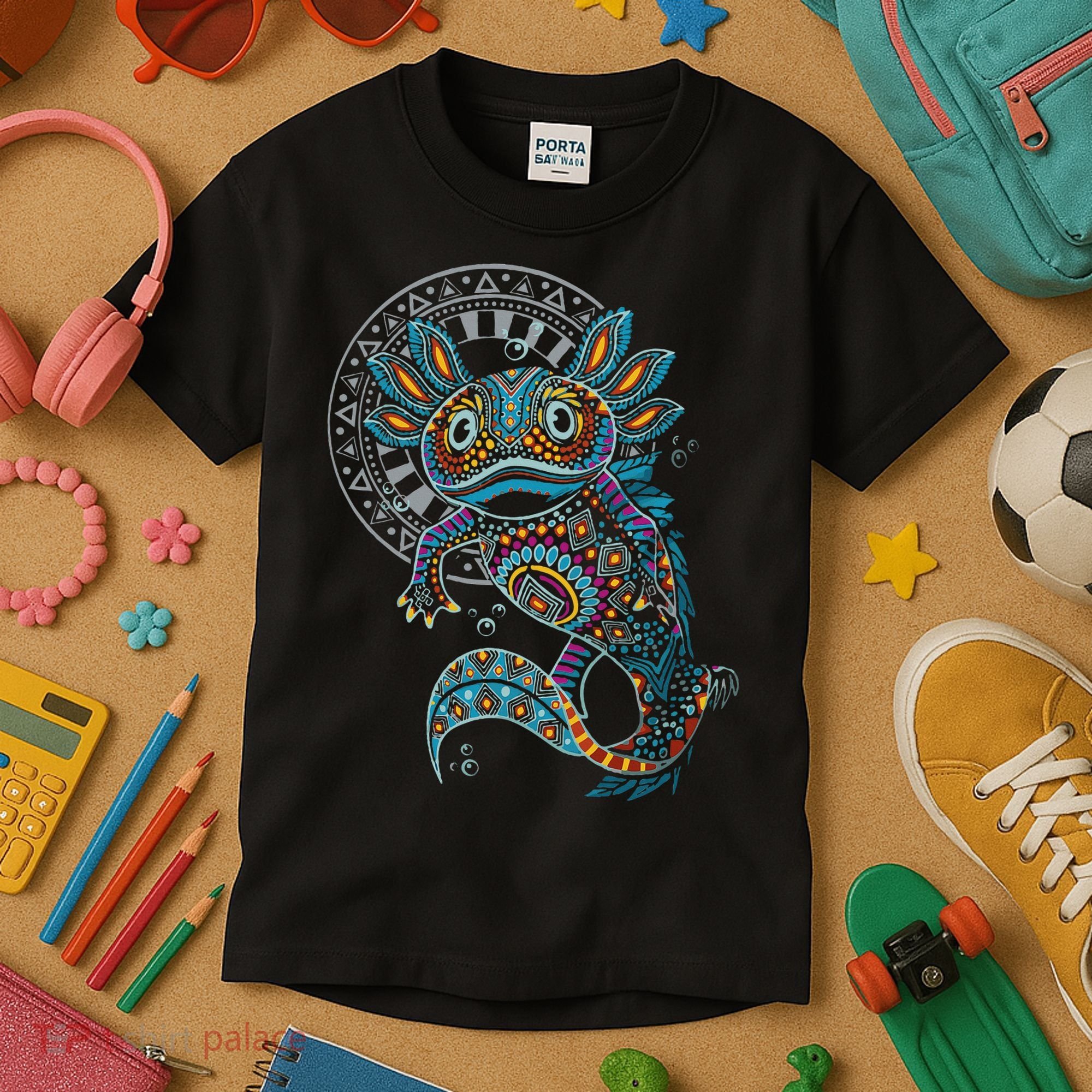 Axolotl Art Aztec Mexico Mexican Kids T-Shirt
