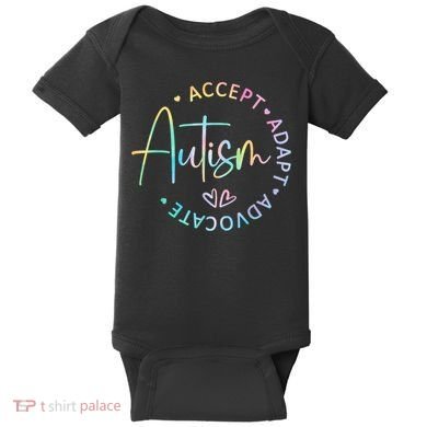 Autism Awareness Accept Adapt Advocate Autism  Baby Bodysuit