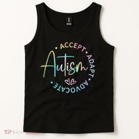 Autism Awareness Accept Adapt Advocate Autism  Tank Top thumb 2