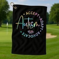 Autism Awareness Accept Adapt Advocate Autism  Golf Towel thumb 1
