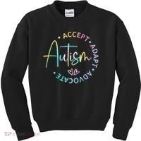 Autism Awareness Accept Adapt Advocate Autism  Kids Sweatshirt thumb 0