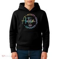 Autism Awareness Accept Adapt Advocate Autism  Kids Hoodie thumb 4
