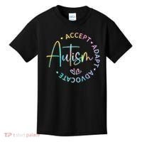 Autism Awareness Accept Adapt Advocate Autism  Kids T-Shirt thumb 0