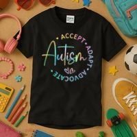 Autism Awareness Accept Adapt Advocate Autism  Kids T-Shirt thumb 3