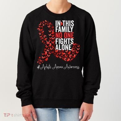 Aplastic Anemia Awareness Month Red Ribbon Women's Sweatshirt