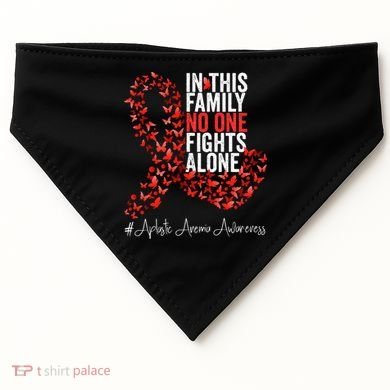Aplastic Anemia Awareness Month Red Ribbon USA-Made Doggie Bandana