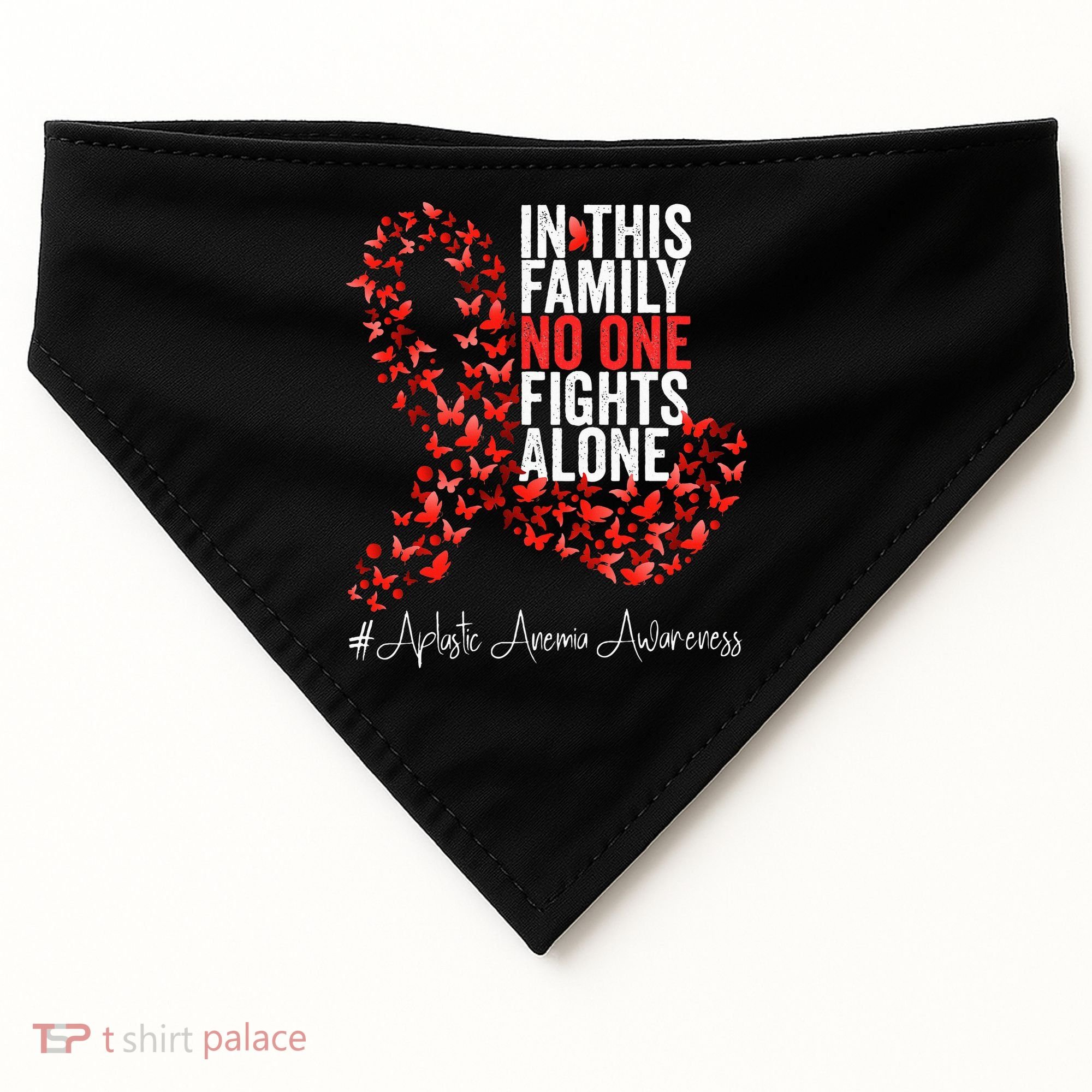 Aplastic Anemia Awareness Month Red Ribbon USA-Made Doggie Bandana