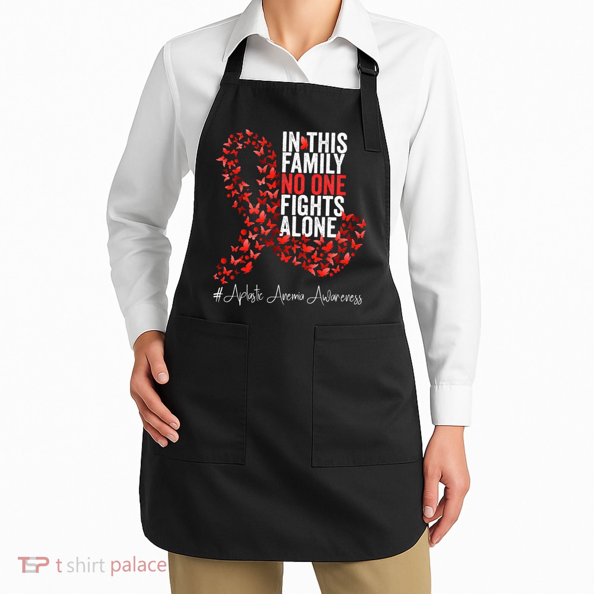 Aplastic Anemia Awareness Month Red Ribbon Apron