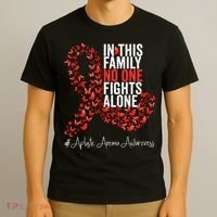 Aplastic Anemia Awareness Month Red Ribbon T-Shirt thumb 3