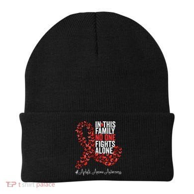 Aplastic Anemia Awareness Month Red Ribbon Beanie
