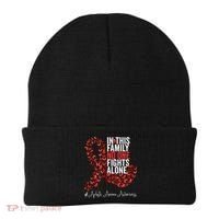 Aplastic Anemia Awareness Month Red Ribbon Beanie thumb 0