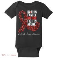 Aplastic Anemia Awareness Month Red Ribbon Baby Bodysuit thumb 0