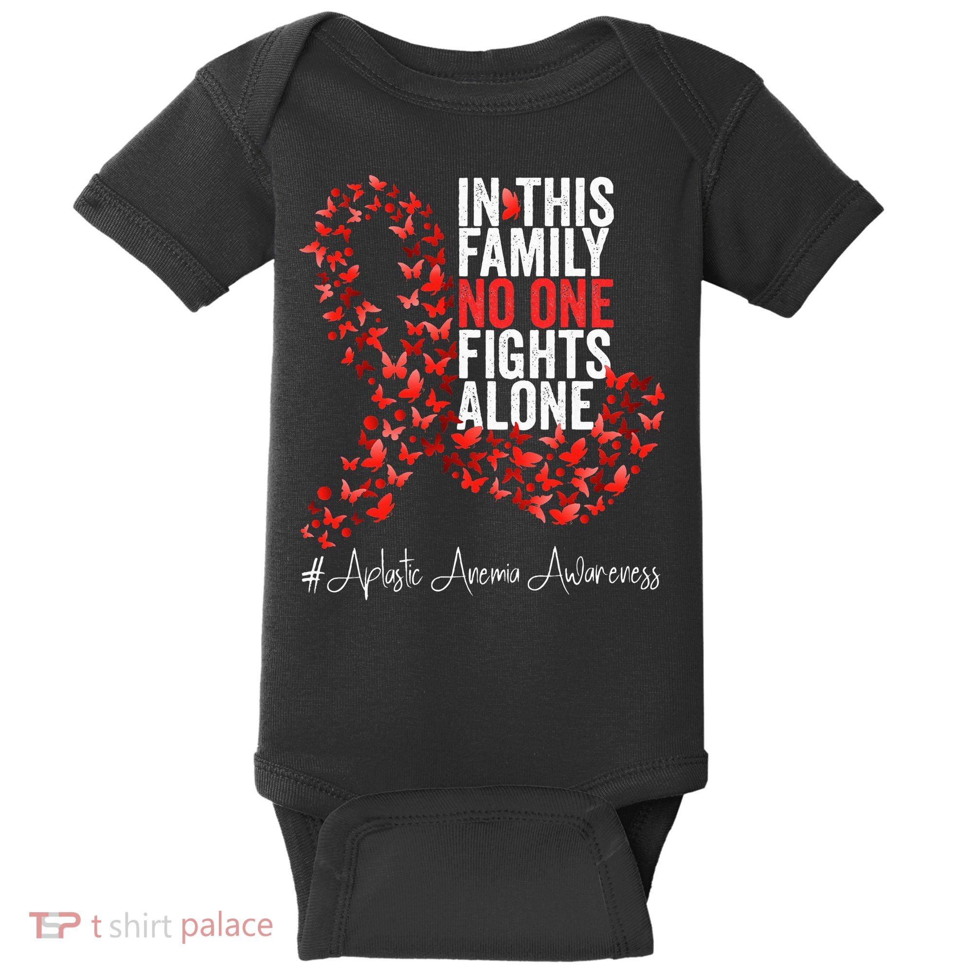 Aplastic Anemia Awareness Month Red Ribbon Baby Bodysuit