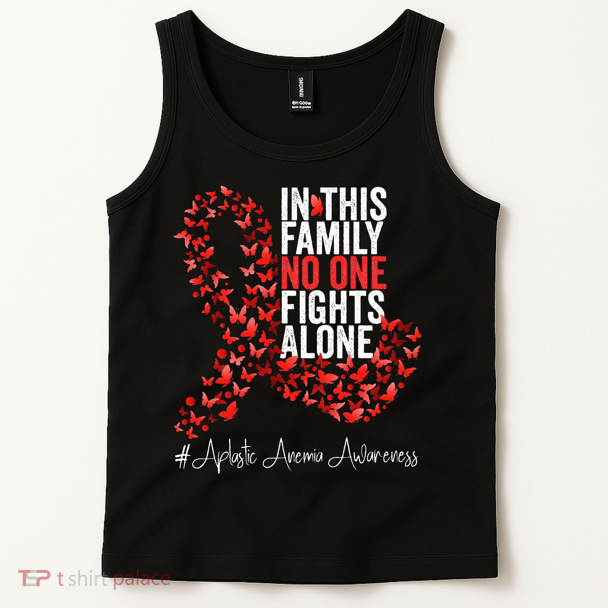 Aplastic Anemia Awareness Month Red Ribbon Tank Top