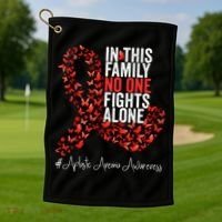 Aplastic Anemia Awareness Month Red Ribbon Golf Towel thumb 1