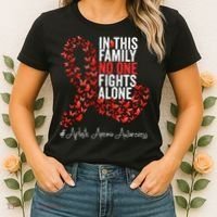 Aplastic Anemia Awareness Month Red Ribbon Women's T-Shirt thumb 2