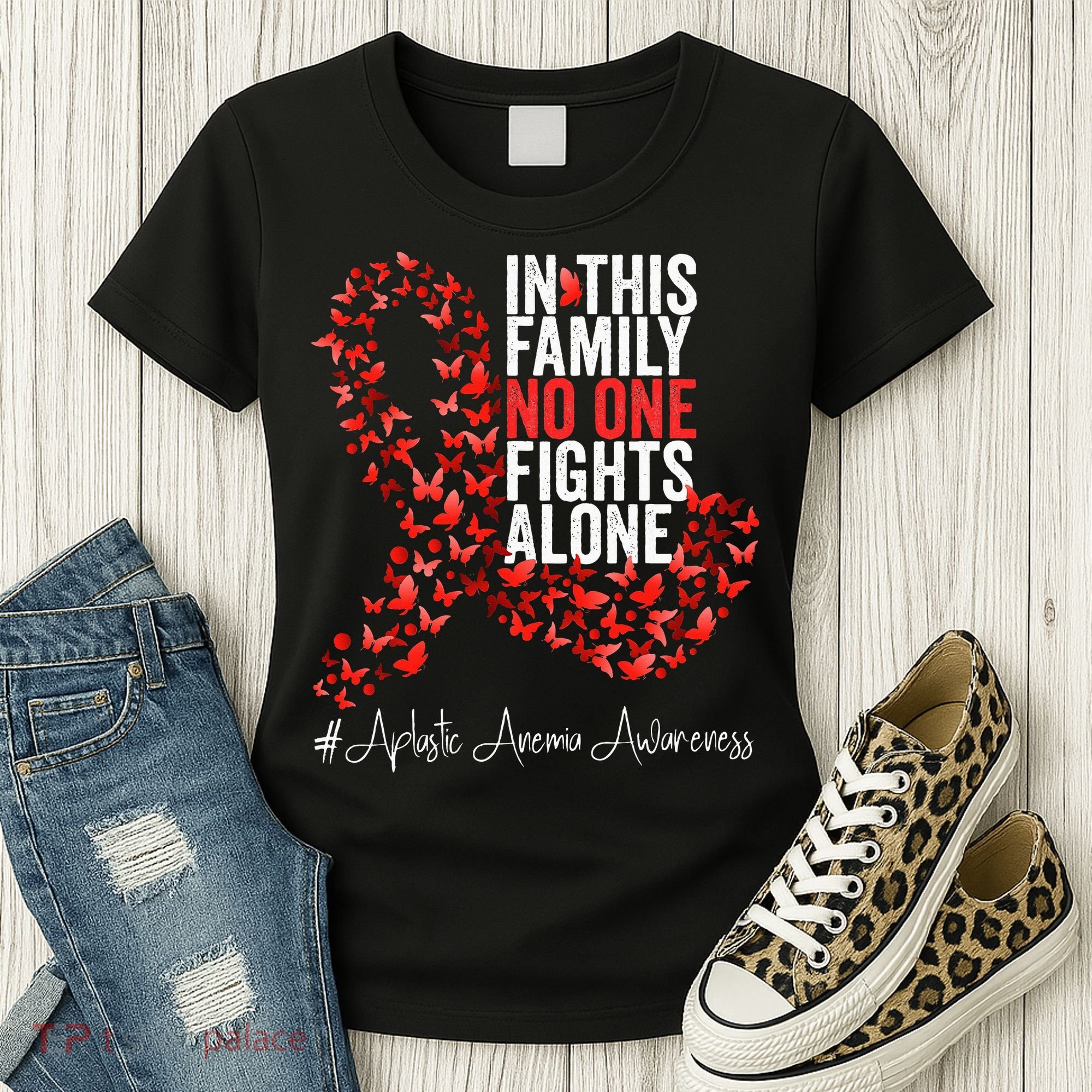 Aplastic Anemia Awareness Month Red Ribbon Women's T-Shirt