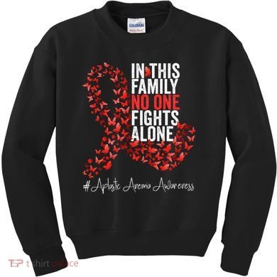 Aplastic Anemia Awareness Month Red Ribbon Kids Sweatshirt