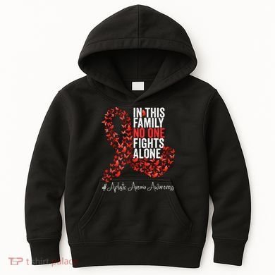 Aplastic Anemia Awareness Month Red Ribbon Kids Hoodie