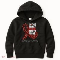 Aplastic Anemia Awareness Month Red Ribbon Kids Hoodie thumb 0