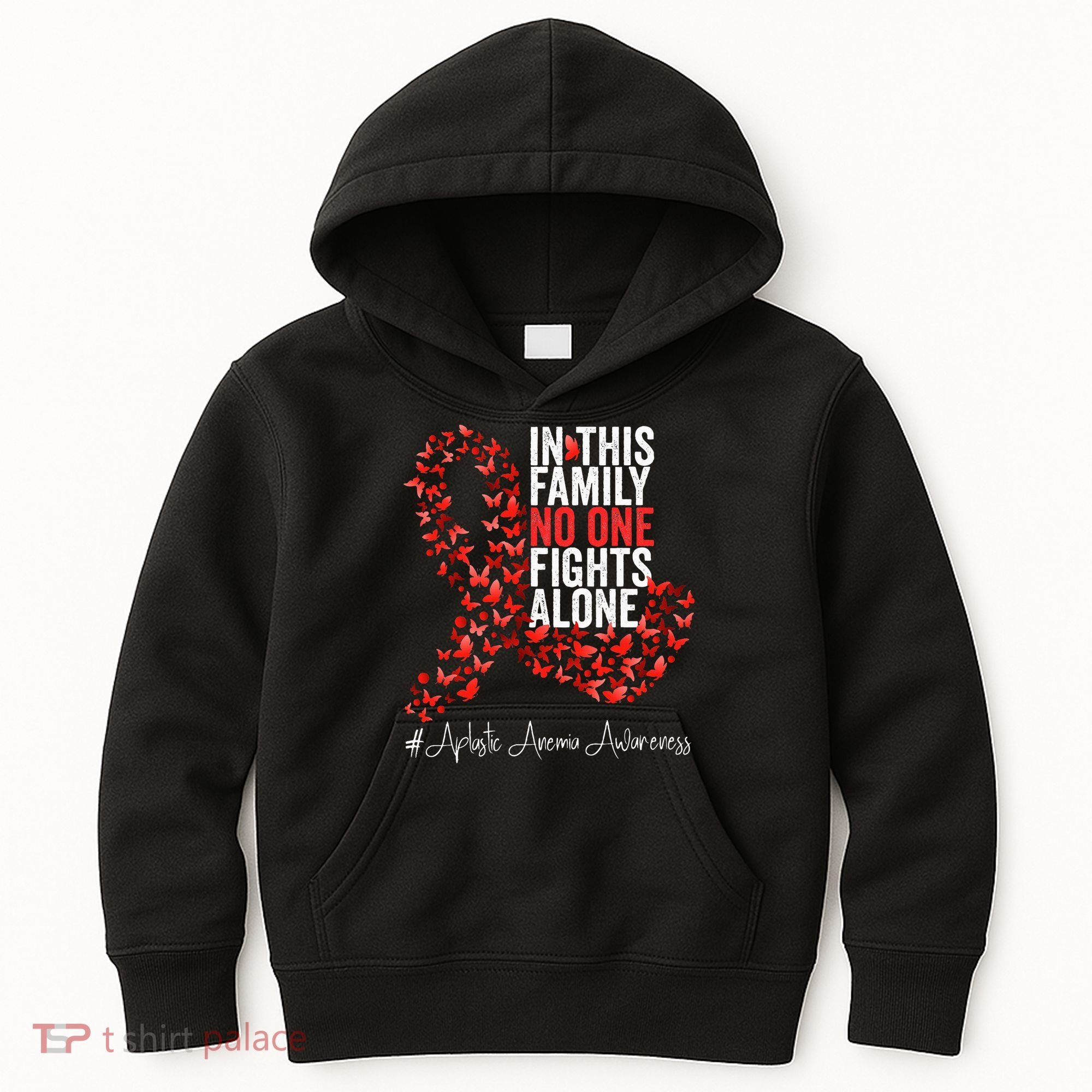 Aplastic Anemia Awareness Month Red Ribbon Kids Hoodie