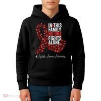 Aplastic Anemia Awareness Month Red Ribbon Kids Hoodie thumb 4