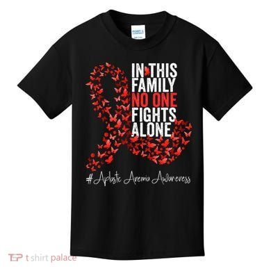 Aplastic Anemia Awareness Month Red Ribbon Kids T-Shirt