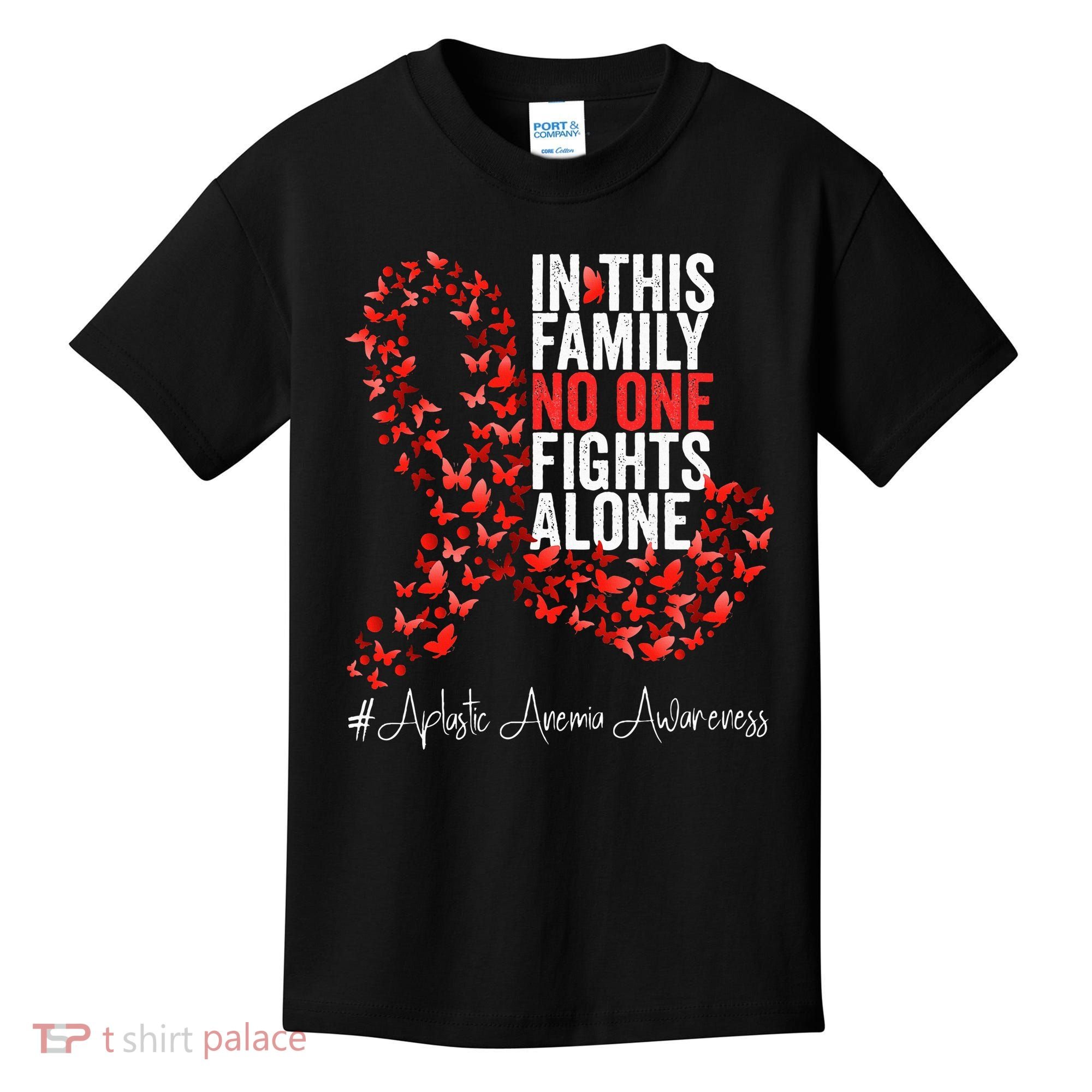 Aplastic Anemia Awareness Month Red Ribbon Kids T-Shirt