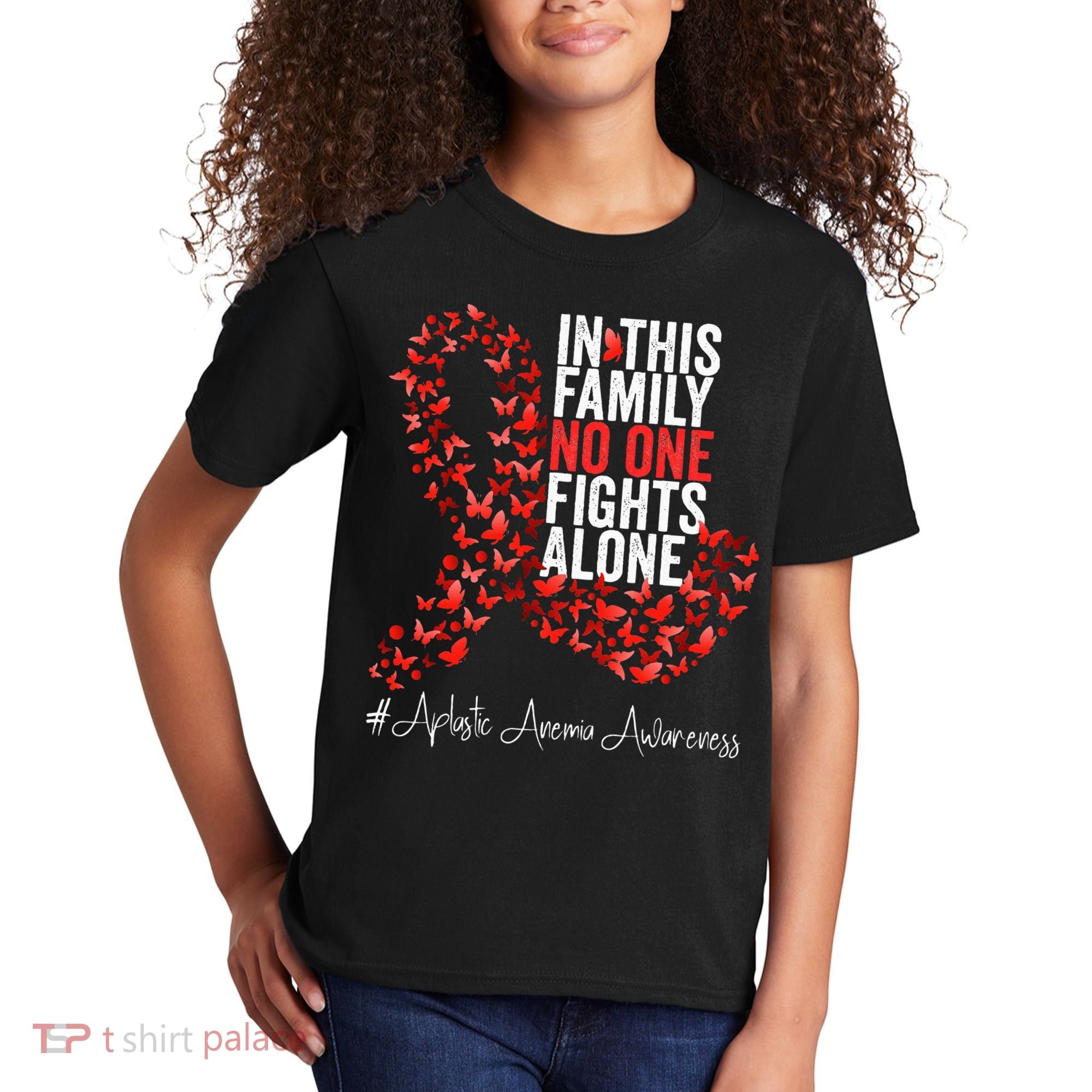 Aplastic Anemia Awareness Month Red Ribbon Kids T-Shirt