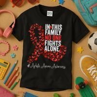 Aplastic Anemia Awareness Month Red Ribbon Kids T-Shirt thumb 3