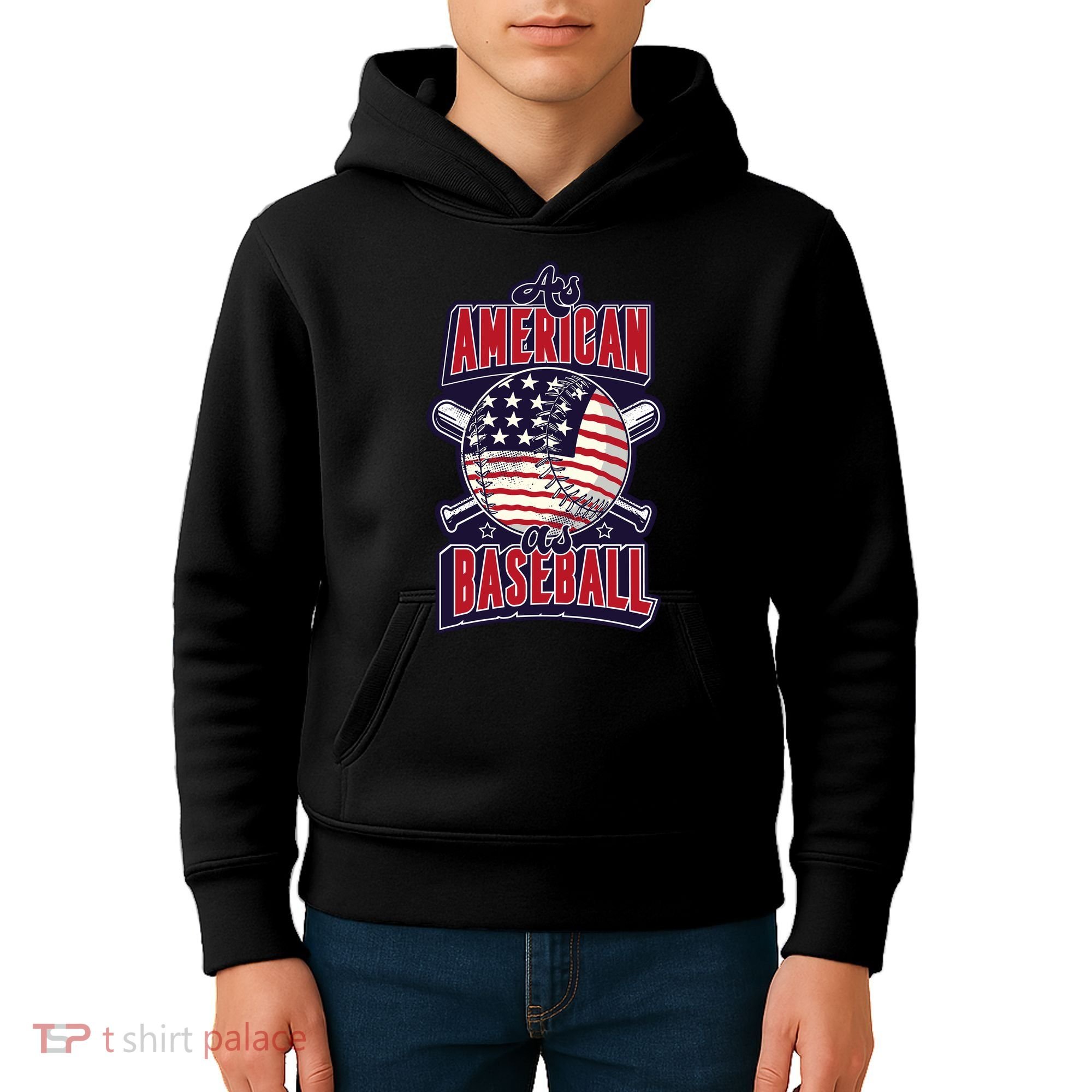 As American As Baseball Kids Hoodie
