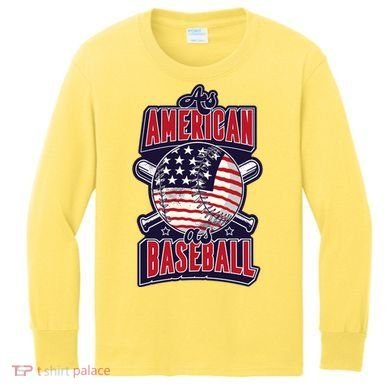 As American As Baseball Kids Long Sleeve Shirt