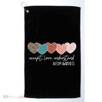 Autism Awareness Accept Love Understand Golf Towel thumb 0