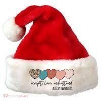 Autism Awareness Accept Love Understand Santa Hat thumb 0