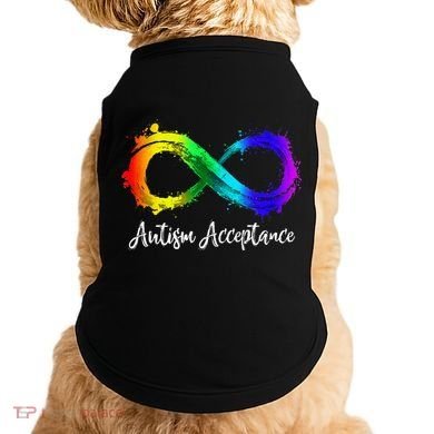 Autism Awareness Acceptance Rainbow Infinity Symbol Doggie Tank
