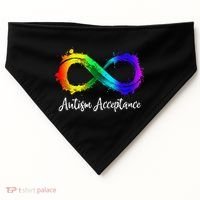 Autism Awareness Acceptance Rainbow Infinity Symbol USA-Made Doggie Bandana thumb 0