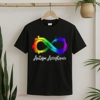 Autism Awareness Acceptance Rainbow Infinity Symbol T-Shirt thumb 2