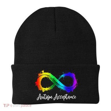 Autism Awareness Acceptance Rainbow Infinity Symbol Beanie