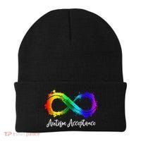 Autism Awareness Acceptance Rainbow Infinity Symbol Beanie thumb 0