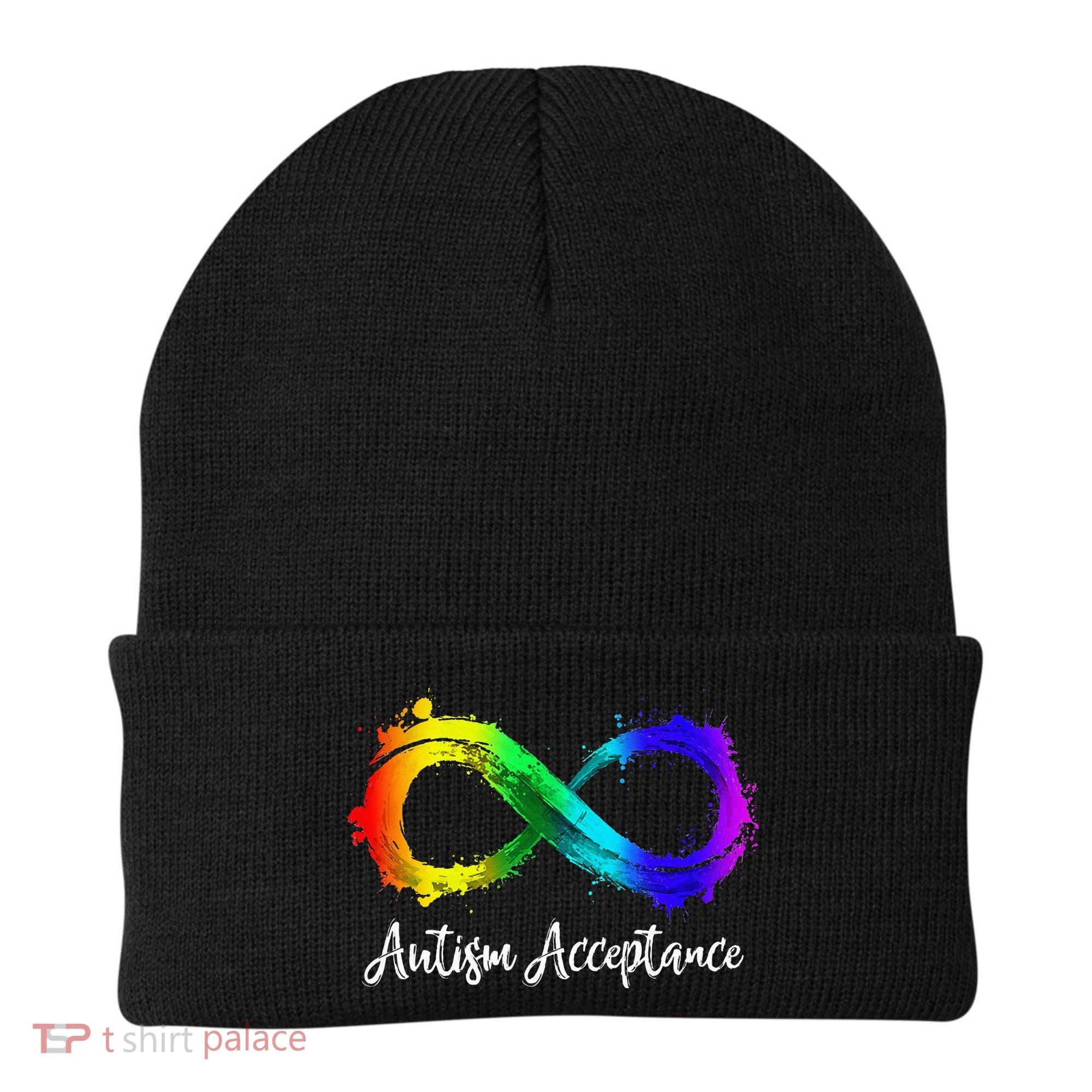 Autism Awareness Acceptance Rainbow Infinity Symbol Beanie