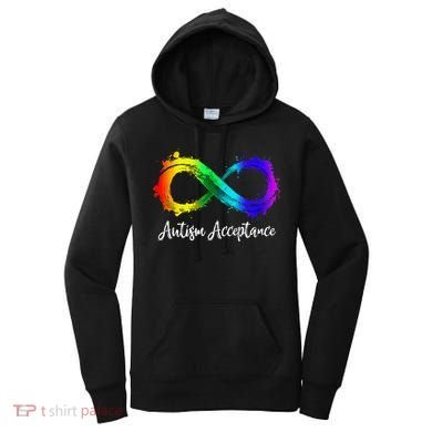Autism Awareness Acceptance Rainbow Infinity Symbol Women's Hoodie
