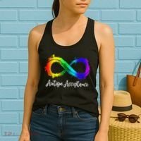 Autism Awareness Acceptance Rainbow Infinity Symbol Women's Tank Top thumb 2