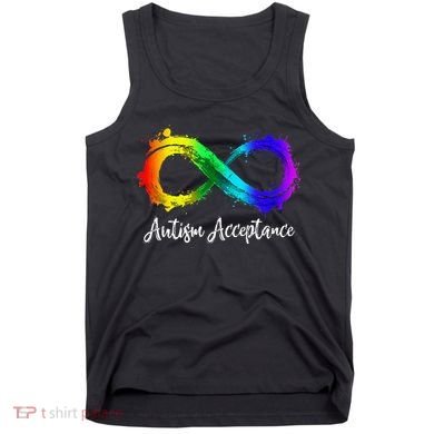 Autism Awareness Acceptance Rainbow Infinity Symbol Tank Top